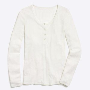 J Crew Factory Waffle Henley L/S White